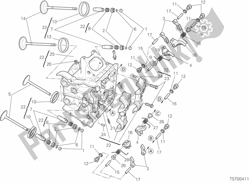 Toutes les pièces pour le Culasse Horizontale du Ducati Streetfighter 848 USA 2015